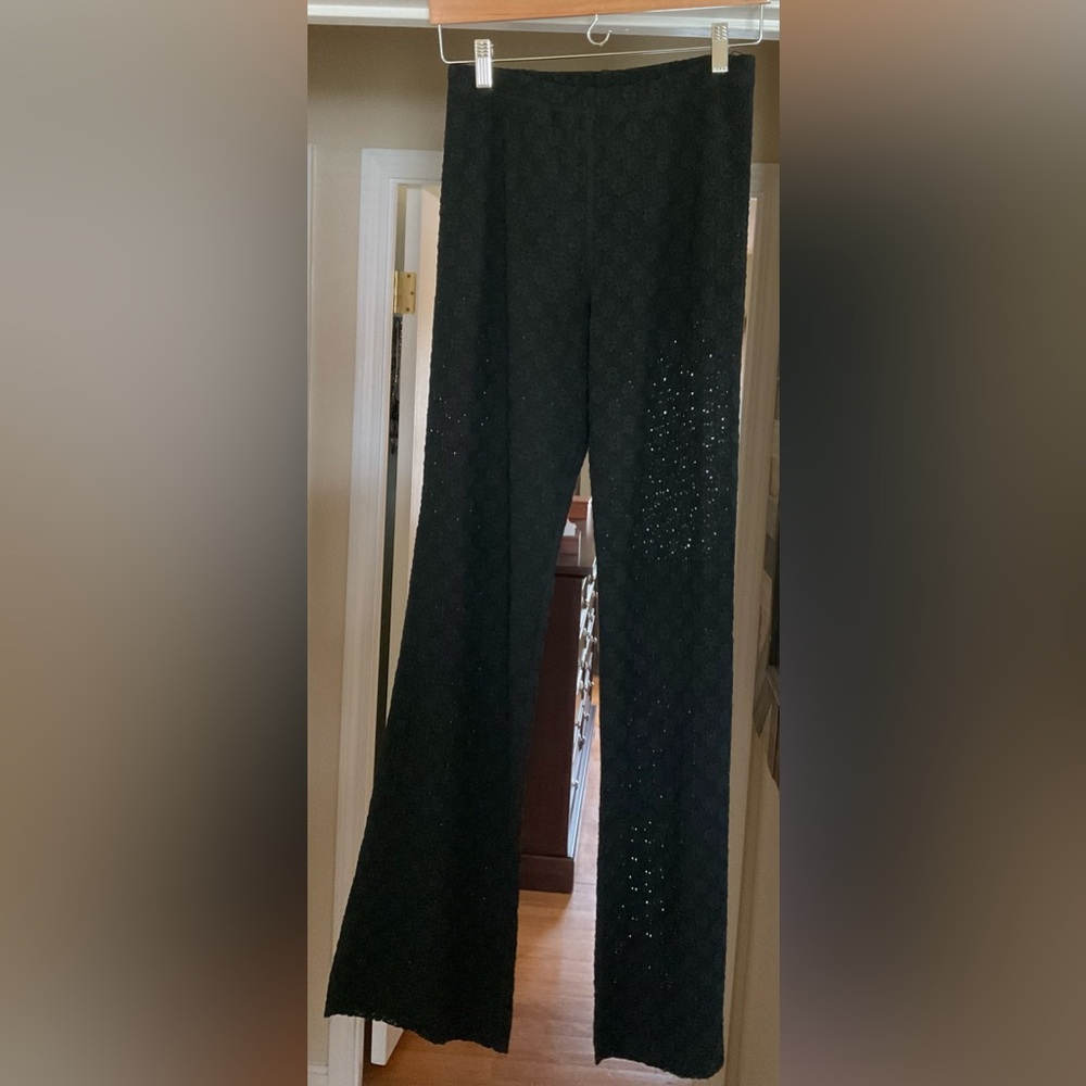 Free People One Black Lace Straight Leg Pull On Pants. NWOT - Picture 4 of 7